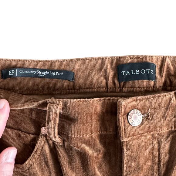 Talbots Women's Petite Corduroy Straight Leg Pants - Curvy Fit Medium Brown - 8P - Picture 6 of 7